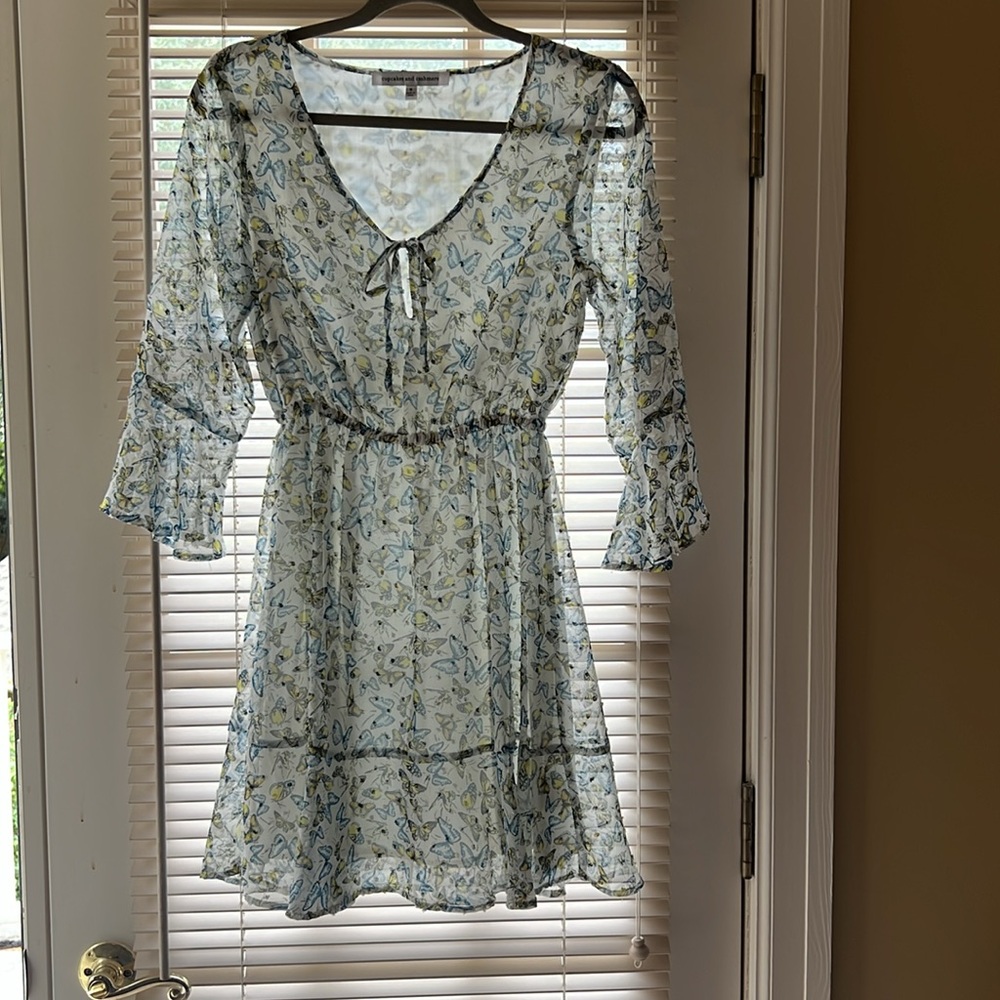Anthropologie cupcakes & cashmere bell sleeve butterfly dress